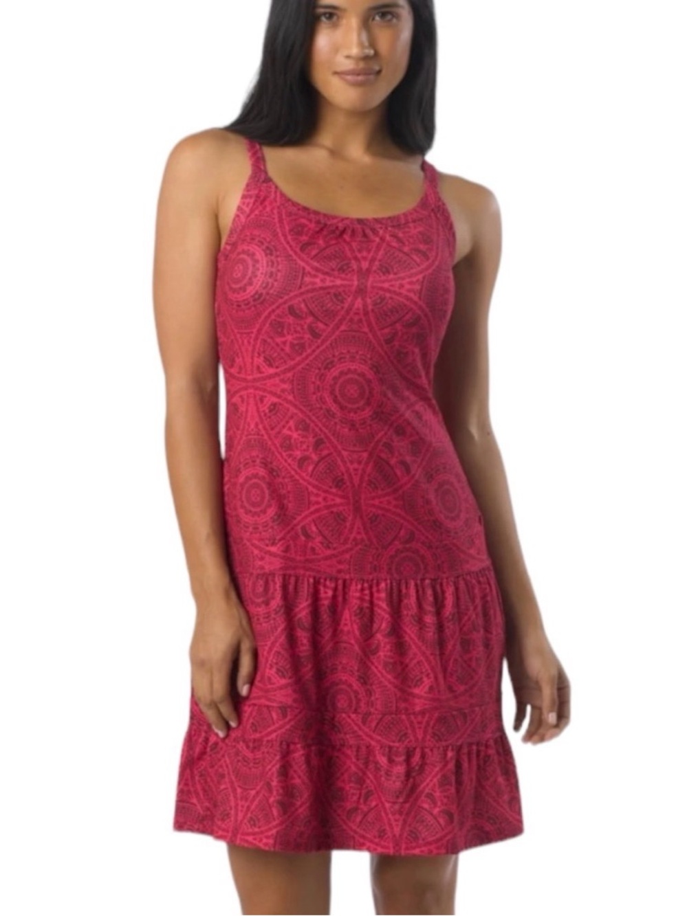 PrAna Lexi Tank Dress Fuchsia-Pink Sleeveless Built-in Bra Size X-Small